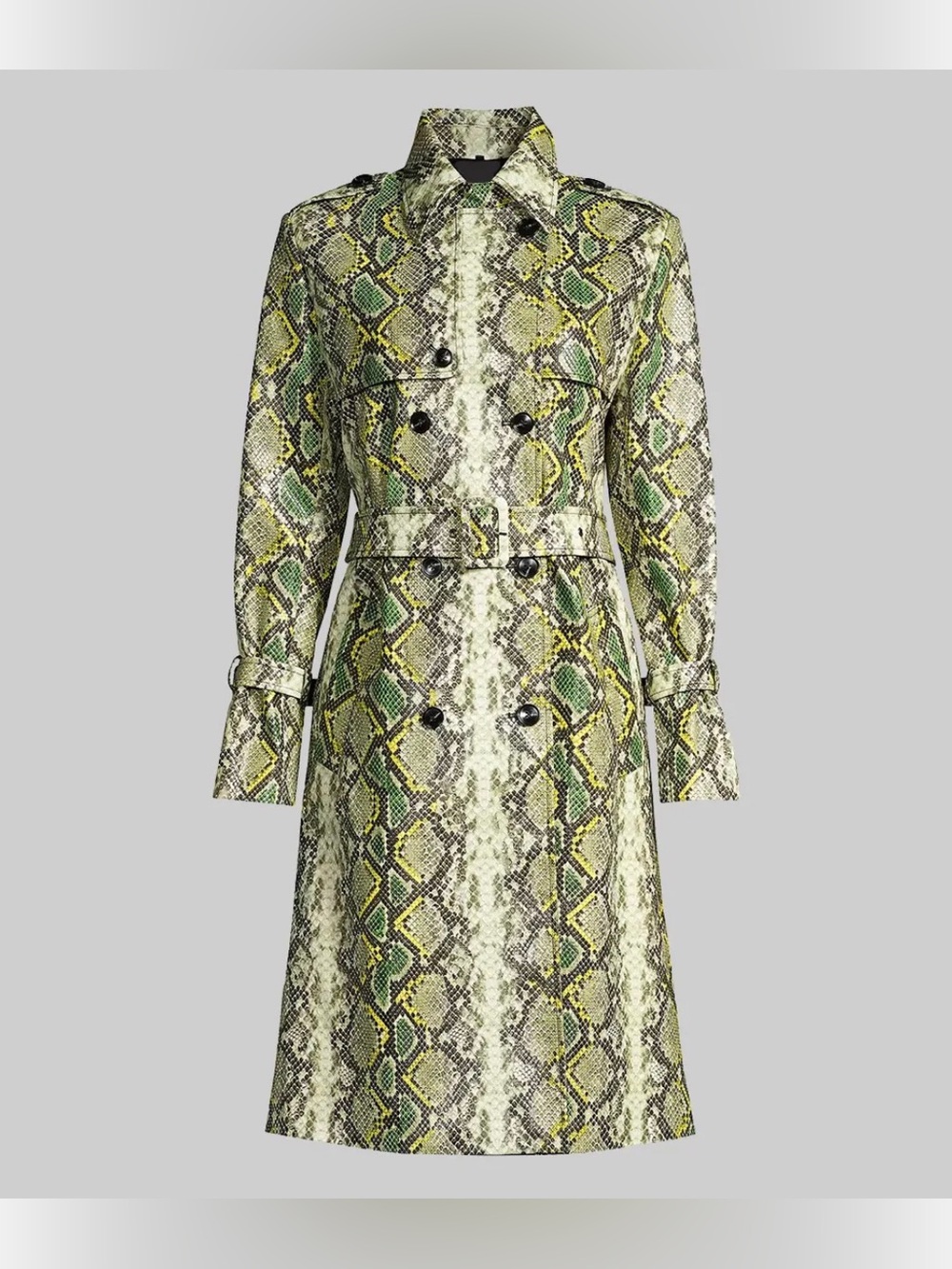 NEW Kobi Halperin Estella Double-Breasted Faux Snakeskin Coat